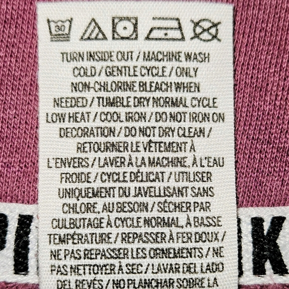 PINK Victoria’s Secret XS Mauve Plum Zebra Quarter Zip Oversized Pullover - Picture 9 of 12